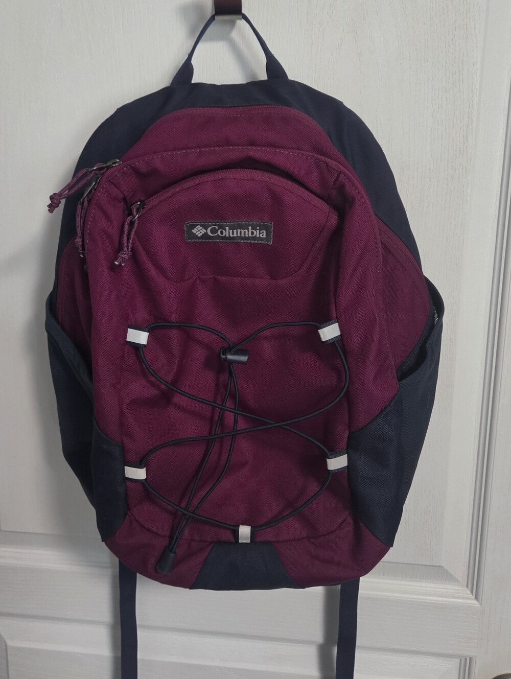 Columbia Northport II Backpack Laptop Navy Burgundy Daypack Travel Hiking School